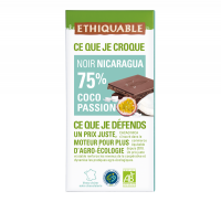 Noir-Schokolade 75% Nicaragua Kokos-Maracuja (bio), 100g